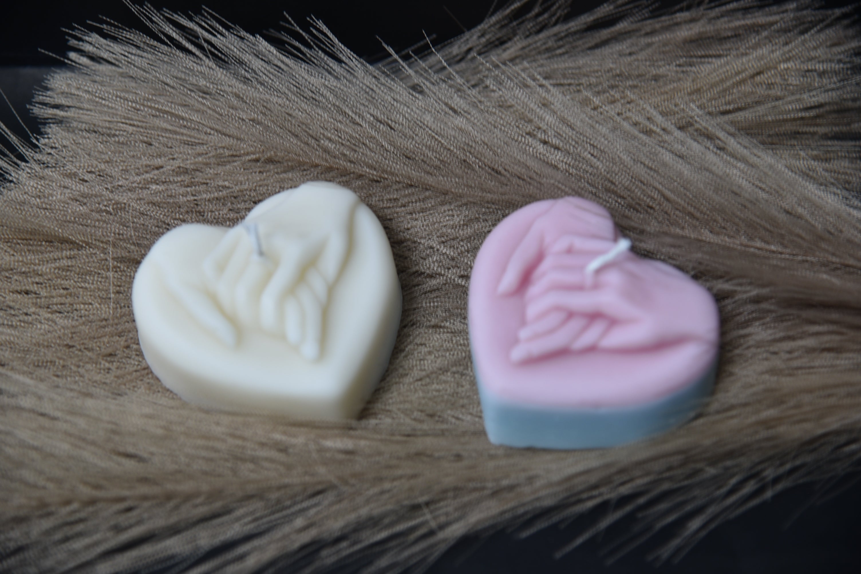 Holding Hands Heart Candle