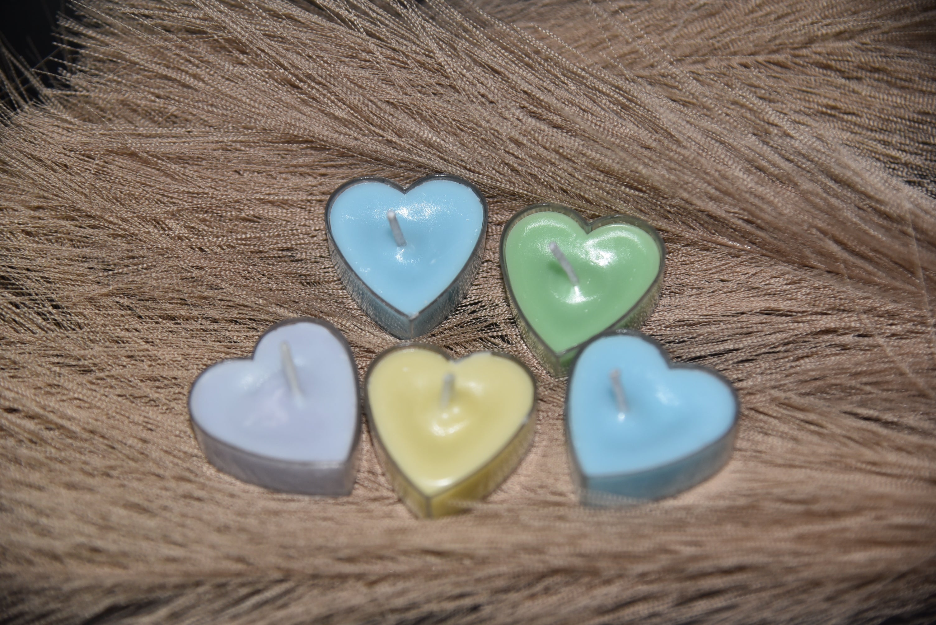 Pastel Heart Tealight Set