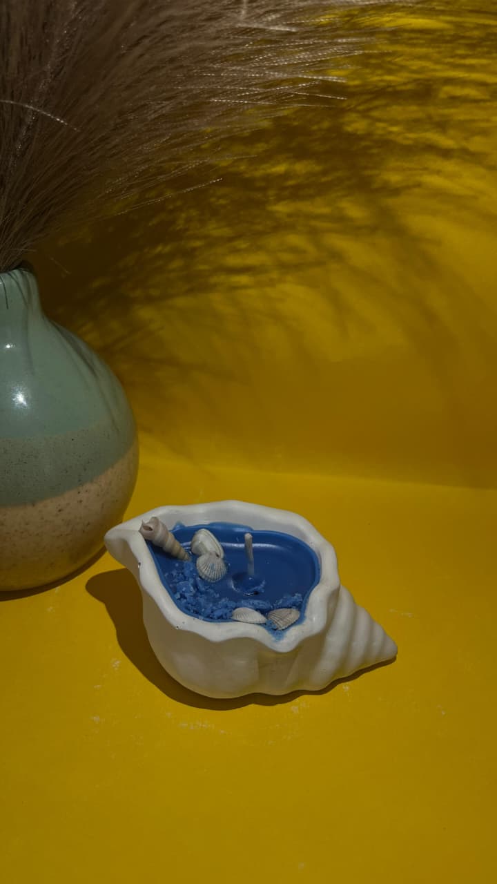 Seashell Concrete Candle