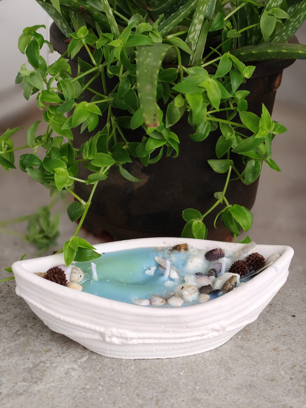 Boat Concrete Candle
