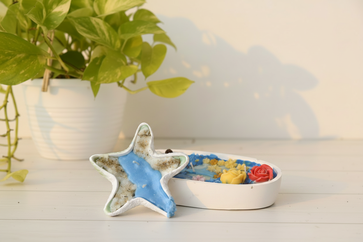 Starfish + Floral Tray Set - Angle 1